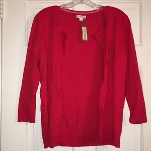 Button up quarter sleeve cardigan